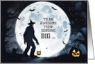 Teenager Happy Halloween Cute Big Foot Trick or Treating Custom card