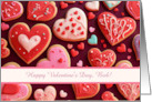 Valentines Day Custom Names Pink and Red Heart Cookies Cute card