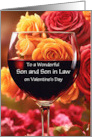 Son and Son in Law Husband Happy Valentines Day Wine Custom card