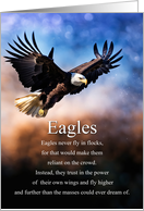 Congratulations Graduation Eagle Flying with Inspirational Message card