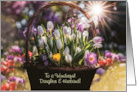 Daughter and Husband Son in Law Easter Basket of Tulips Custom card