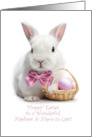 Nephew and Niece in Law Wife Happy Easter Bunny and Basket Custom card
