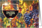 Happy Birthday for Her Pretty Wine Themed Classy Vintage Customize card