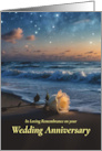 Wedding Anniversary in Remembrance Memorial Rose and Ocean card