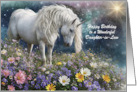 Daughter in Law Happy Birthday with Pretty Unicorn Custom Cover Text card