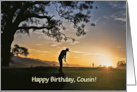 Cousin Happy Birthday with Golf Theme Custom Cover Text card