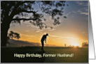 Ex or Former Husband Happy Birthday Golf Themed Custom card