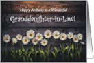 Granddaughter in Law Happy Birthday with Cute Daisy Flowers Custom card