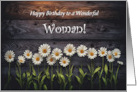Woman Happy Birthday to a Wonderful Lady Country Flowers Custom card