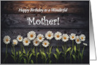 Mother or Mom Happy Birthday Pretty Daisies Custom Text card