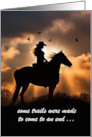 Divorce Encouragement Congratulations Country Western Cowgirl Custom card