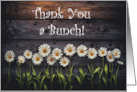 Thank You Cute Daisy Flowers with Barn Wood Country Background Custom card