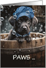Get Well Feel Better Cute Black Labrador Retriever Pup Bath Custom card
