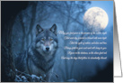 Winter Solstice Holiday Poem with Beautiful Wolf Moonlight Snow card