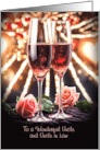 Uncle and Husband Uncle in Law Anniversary Champagne Custom card