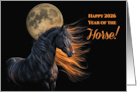 Chinese New Year 2026 Year of the Horse with Moon and Flowing Mane card