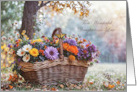 Daughter in Law Happy Birthday Flowers in a Basket Country Custom card