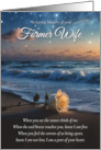 Former Wife Sympathy with White Rose Ocean and Spiritual Peom card