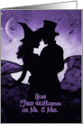 1st First Halloween Newlyweds Cute Witch Warlock Couple Custom card