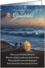 Grandchild Memorial Sympathy Beach and Rose Spiritual Poem Sunset card