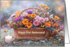 First 1st Wedding Anniversary or Any Year Customizable with Flowers card