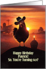 60th Birthday Personalize Name Cute and Funny Chicken Cupcake card