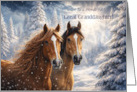 Great Granddaughter Christmas with Horses in the Snow Beautiful Custom card