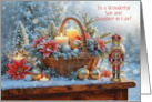 Son and Daughter in Law Cute Christmas Basket with Decor Custom card
