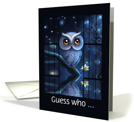 Thinking of You Cute Owl with Flower Throw Window Pretty... (1767640)