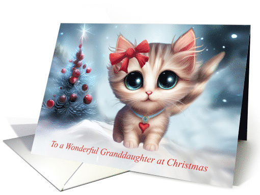 Granddaughter Christmas Holiday with Cute Kitten and... (1770328)