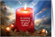 Father Dad Christmas Holiday Remembrance Candle Custom Text card