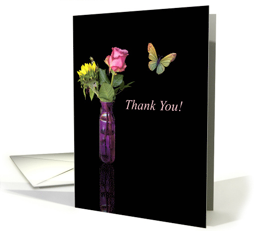 Thank You Rose Sunflower and Butterfly You Made My Day card (1771012)