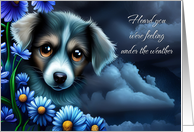 Feel Better Get Well Cute Puppy Under the Weather with Flowers card