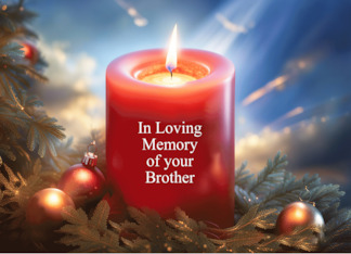 Brother Remembrance Christmas Holiday with Candle Custom