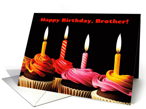 Brother Birthday with Cupcakes and Candles Colorful card (1772310)