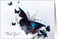 Thank You Artistic Butterflies Blank Inside Thank Yous card