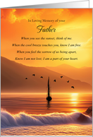 Father Dad Sympathy with Ocean and Waves Birds and Boat Spiritual Poem card