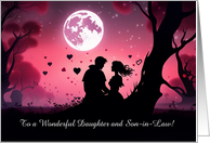 Daughter and Son in Law Valentines Day with Cute Couple Custom Text card