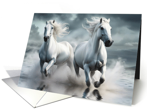 Horse Sympathy Spirit Never Ends Horses in The Water Condolences card