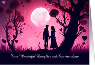 Daughter and Son in Law Happy Anniversary Cute Couple Customizable card