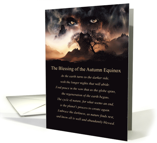 Autumn Equinox Mabon Blessing with Mother Earth Spiritual Poem card