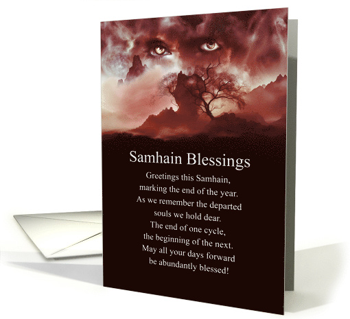 Samhain Blessing with Spiritual imagery and Poem card (1783558)