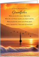 Grandfather Sympathy with Sailboat and Ocean Spiritual Remembrance card