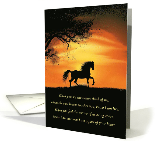 Horse Sympathy Loss of Horse with Poem Horse in Sunset card (1785414)