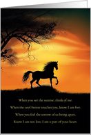 Horse Sympathy Loss of Horse with Poem Horse in Sunset card