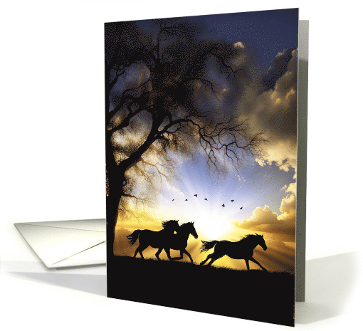 Horse Sympathy Loss of Horse Condolences with Pretty Free Horses card
