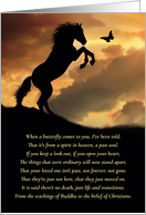 Sympathy Grieving Loss of Loved One Horse And Butterfly with Poem card