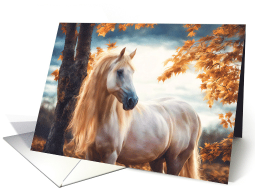 Horse Blank Note With Fine Art Horse in Fall Autumn... (1787938)