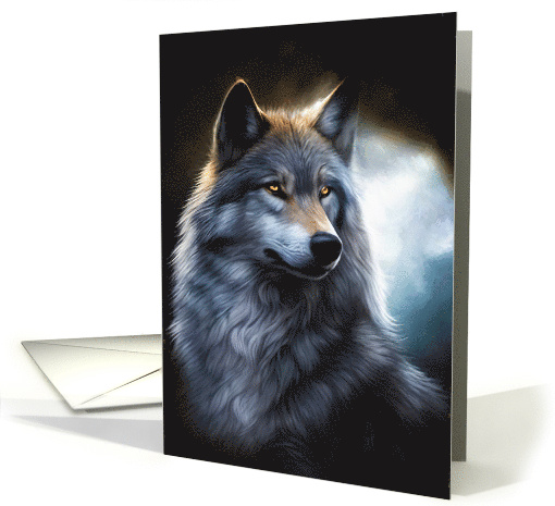 Wolf Blank Any Occasion with Beautiful Yellow Eyed Grey Wolf card