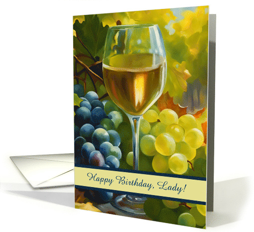 Happy Birthday Wine and Grapes Painted Feel For Her... (1788702)